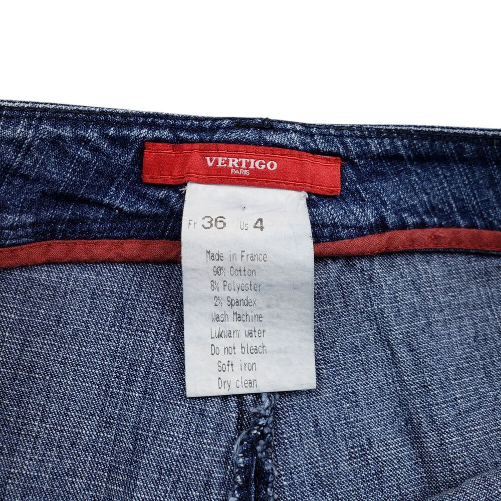 Vintage Vertigo Paris Bootcut Jeans Womens Size 4 Denim France Y2K - Picture 5 of 11